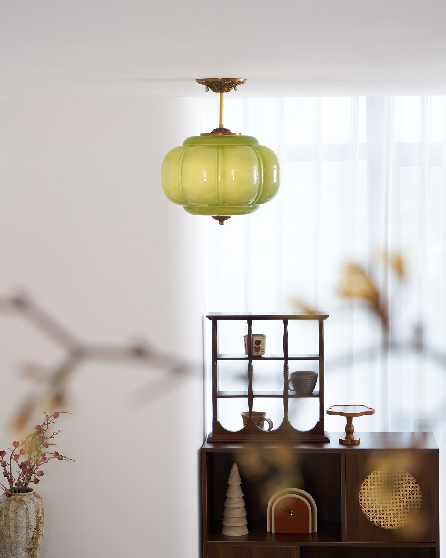 Pendant Light Glass Shade 14.9 in Brass Gold Dining Room Kitchen Island Hanging Ceiling Lamp Vintage | Thomler