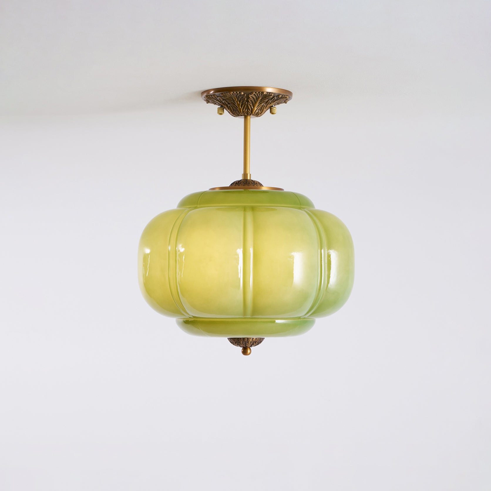 Pendant Light Glass Shade 14.9 in Brass Gold Dining Room Kitchen Island Hanging Ceiling Lamp Vintage | Thomler
