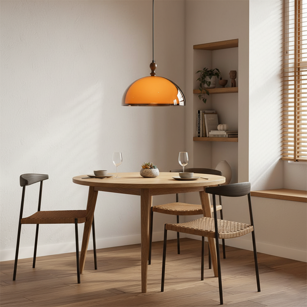 Pendant Light Acrylic Dome 13.7 in Brown Dining Room Kitchen Hanging Ceiling Lamp Adjustable | Thomler