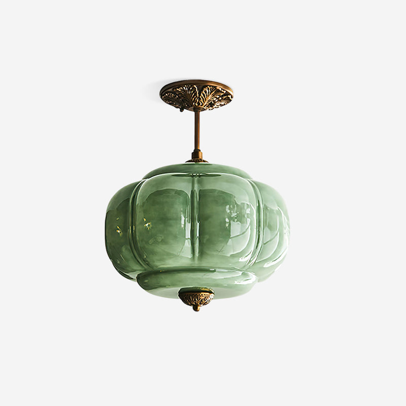 Semi-Flush Glass Ceiling Light with Metal Canopy and Dimmable Socket – Modern Ambient Fixture for Bathroom, Bedroom, Hallway, Entryway | Thomler