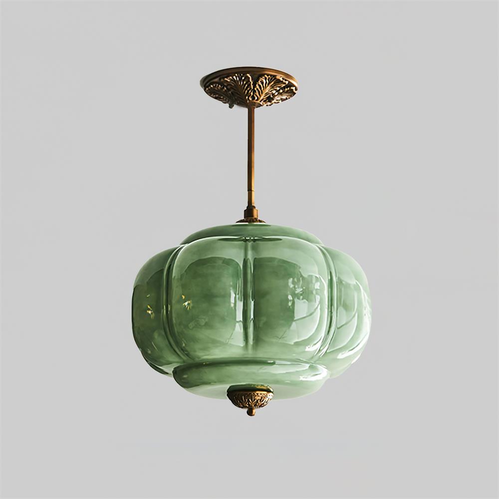 Colored Glass Bowl Ceiling Light Fixture for Kitchen, Hallway, Bedroom – Dimmable Flush Mount Pendant | Thomler