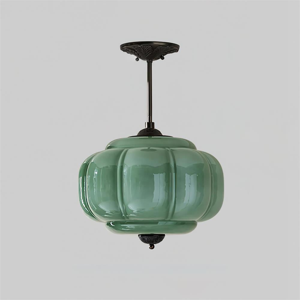 Semi-Flush Glass Ceiling Light with Metal Canopy and Dimmable Socket – Modern Ambient Fixture for Bathroom, Bedroom, Hallway, Entryway | Thomler