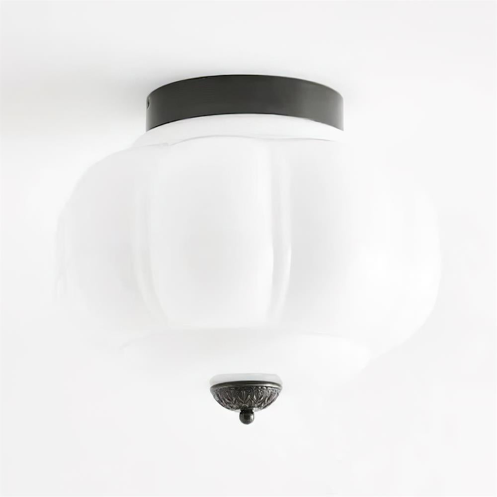 Ceiling Lamp Glass 14.9 in Jade Green Small Room Hardwired E26 E27 Fixture | Thomler