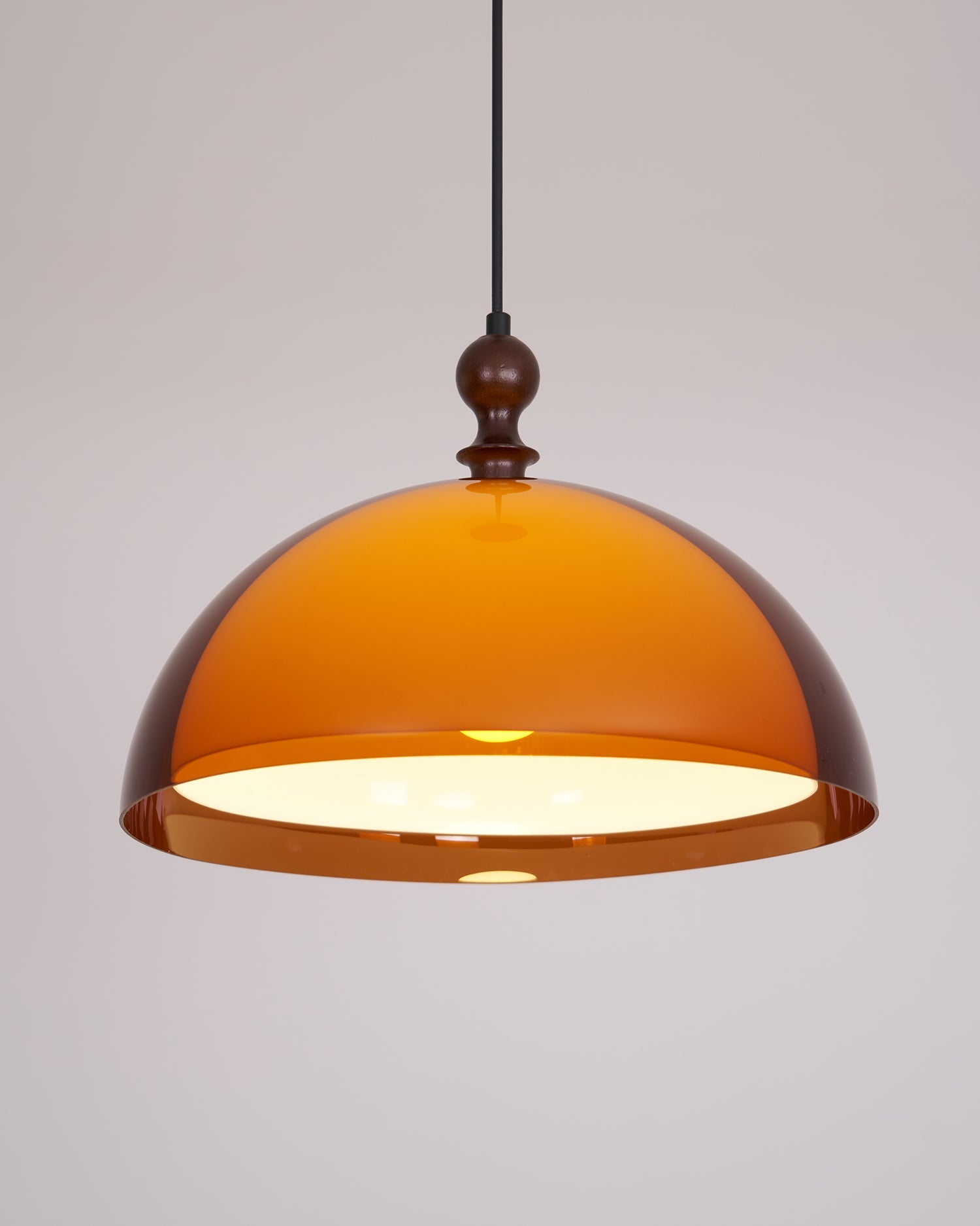 Pendant Light Acrylic Dome 13.7 in Brown Dining Room Kitchen Hanging Ceiling Lamp Adjustable | Thomler