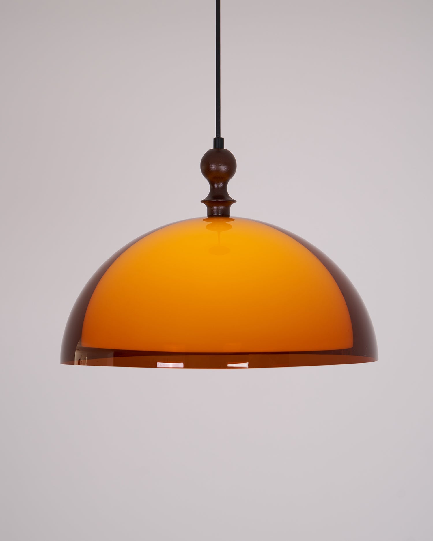 Pendant Light Acrylic Dome 13.7 in Brown Dining Room Kitchen Hanging Ceiling Lamp Adjustable | Thomler