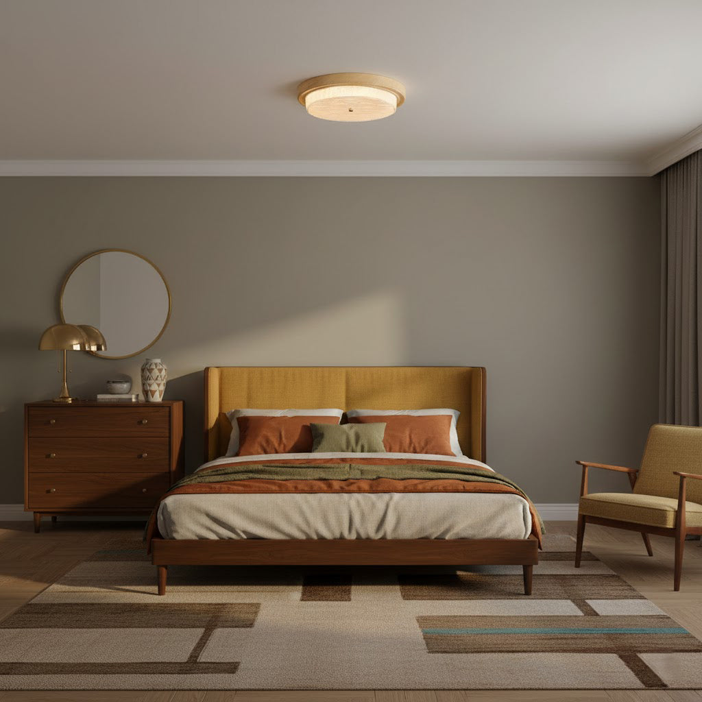 Ceiling Lamp Metal Glass 14.6 in and 18.5 in Indoor Modern Lighting Round Shade Warm Ambiance | Thomler