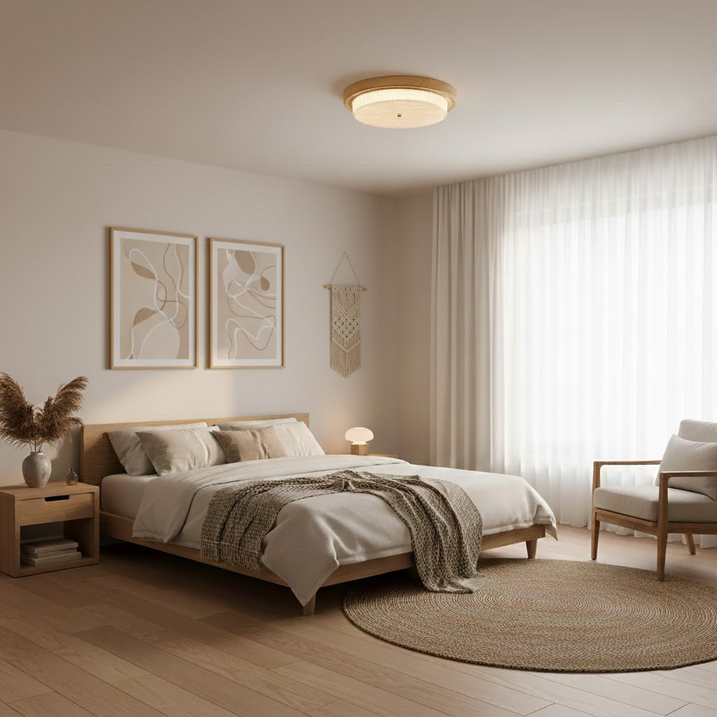Ceiling Lamp Metal Glass 14.6 in and 18.5 in Indoor Modern Lighting Round Shade Warm Ambiance | Thomler