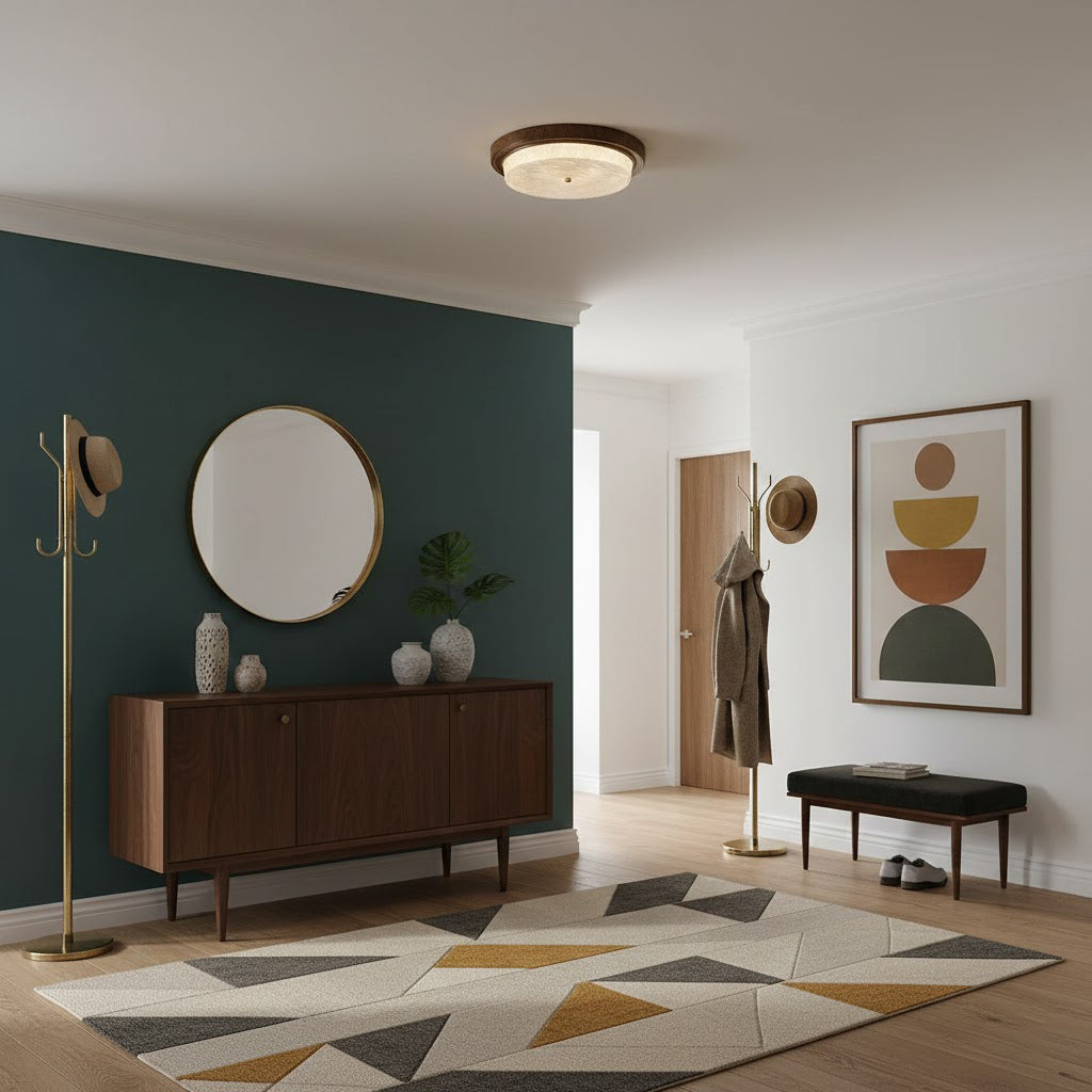 Ceiling Lamp Metal Glass 14.6 in and 18.5 in Indoor Modern Lighting Round Shade Warm Ambiance | Thomler
