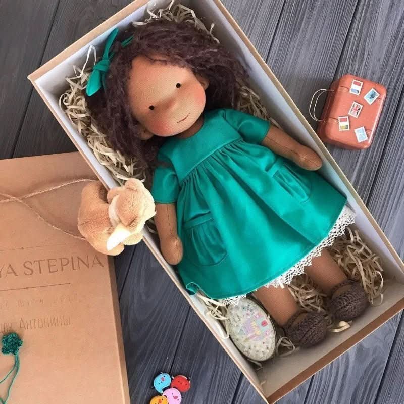 Handmade Cotton Waldorf Doll – Soft Cloth Baby Doll for Toddlers & Preschoolers – Natural Fabric Stuffed Toy for Imaginative Play, Sensory | Thomler