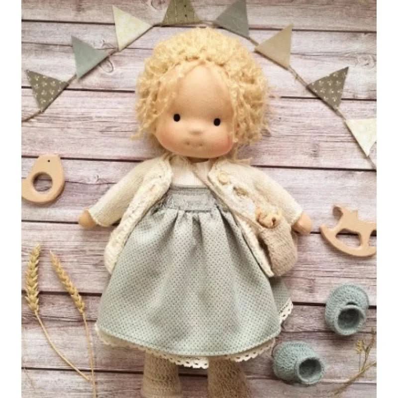Handmade Cotton Waldorf Doll – Soft Cloth Baby Doll for Toddlers & Preschoolers – Natural Fabric Stuffed Toy for Imaginative Play, Sensory | Thomler