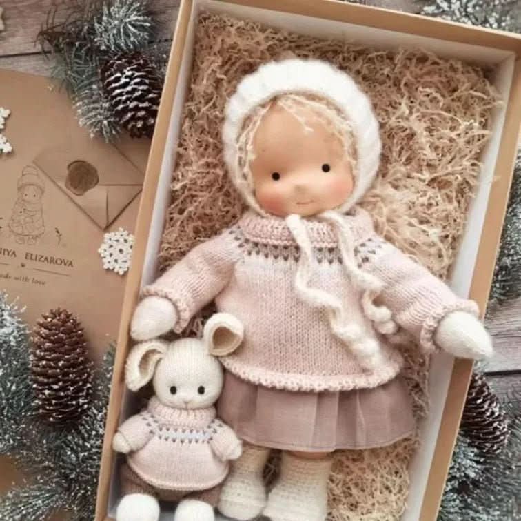Handmade Cotton Waldorf Doll – Soft Cloth Baby Doll for Toddlers & Preschoolers – Natural Fabric Stuffed Toy for Imaginative Play, Sensory | Thomler