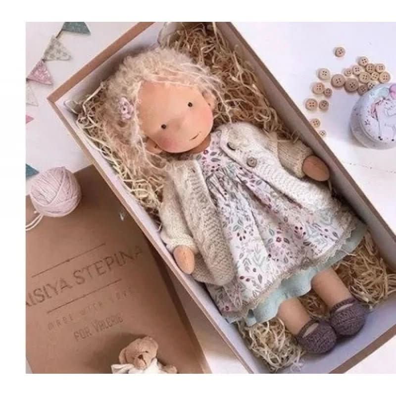 Handmade Cotton Waldorf Doll – Soft Cloth Baby Doll for Toddlers & Preschoolers – Natural Fabric Stuffed Toy for Imaginative Play, Sensory | Thomler