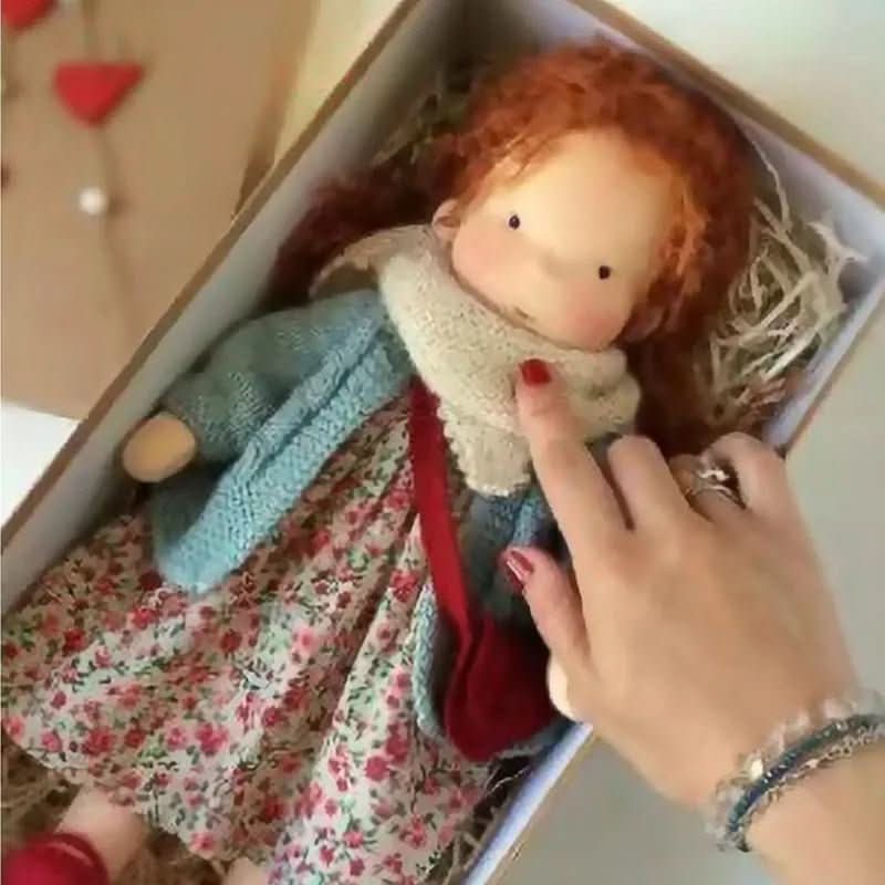 Handmade Cotton Waldorf Doll – Soft Cloth Baby Doll for Toddlers & Preschoolers – Natural Fabric Stuffed Toy for Imaginative Play, Sensory | Thomler