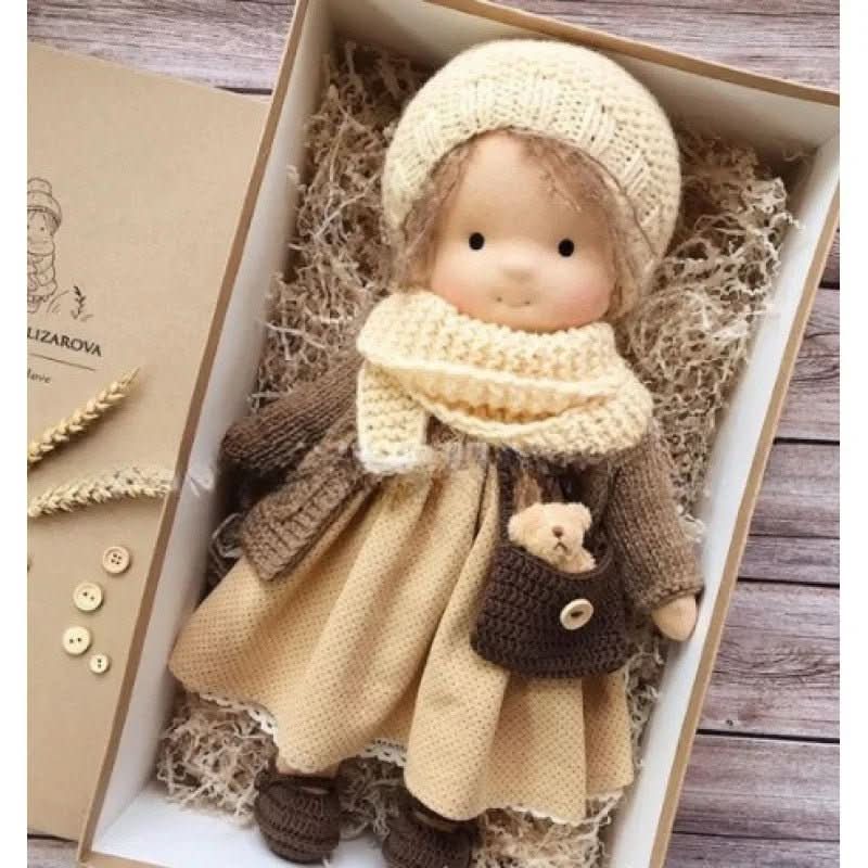 Handmade Cotton Waldorf Doll – Soft Cloth Baby Doll for Toddlers & Preschoolers – Natural Fabric Stuffed Toy for Imaginative Play, Sensory | Thomler