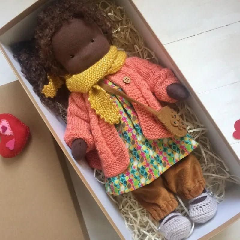 Handmade Cotton Waldorf Doll – Soft Cloth Baby Doll for Toddlers & Preschoolers – Natural Fabric Stuffed Toy for Imaginative Play, Sensory | Thomler