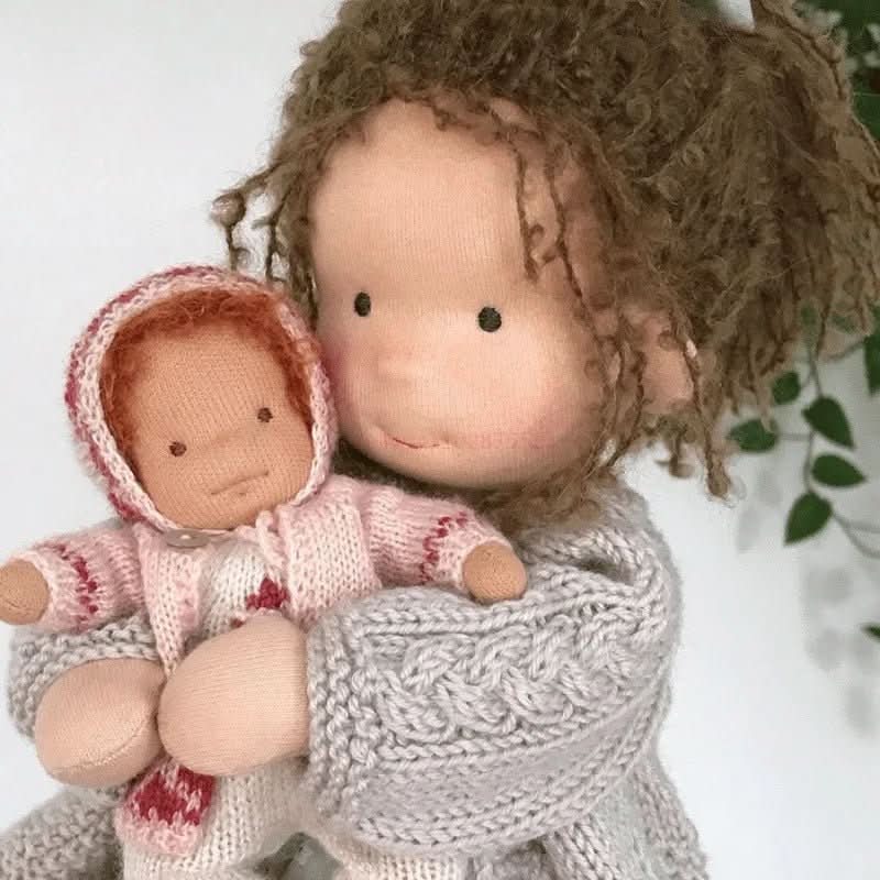 Handmade Cotton Waldorf Doll – Soft Cloth Baby Doll for Toddlers & Preschoolers – Natural Fabric Stuffed Toy for Imaginative Play, Sensory | Thomler