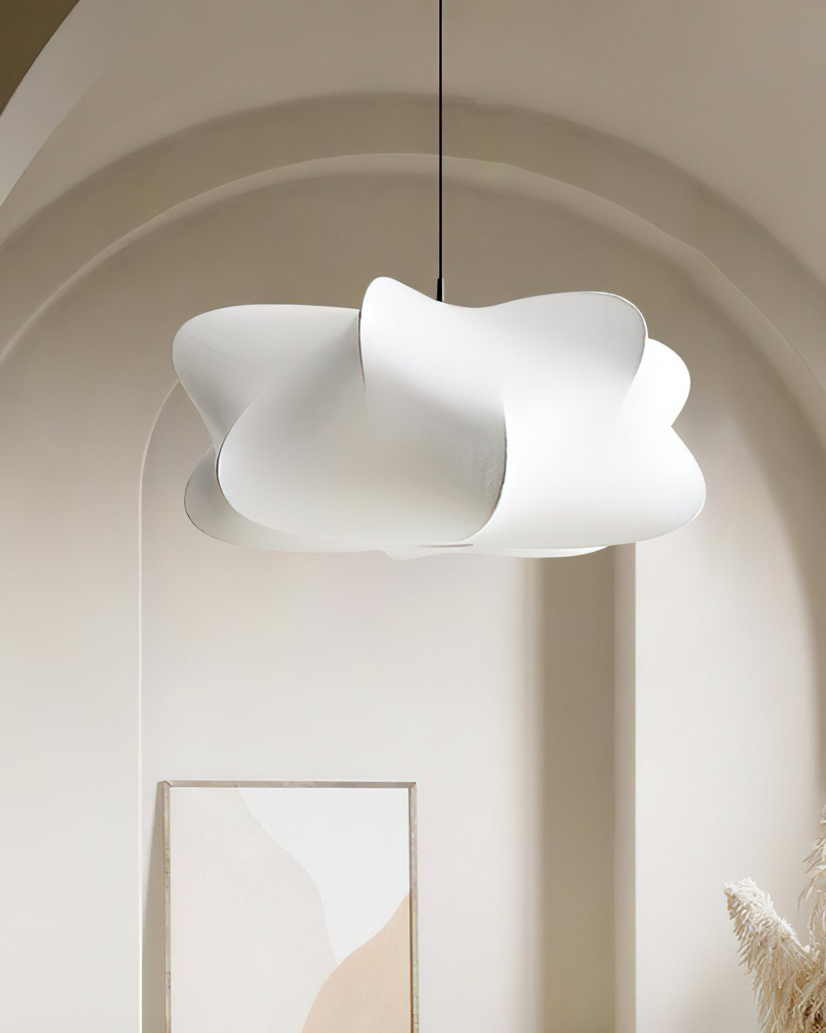 Pendant Light Silk 23.6 in 11 in E27 3-Light White Dining Living Room Modern Ceiling Lamp | Thomler