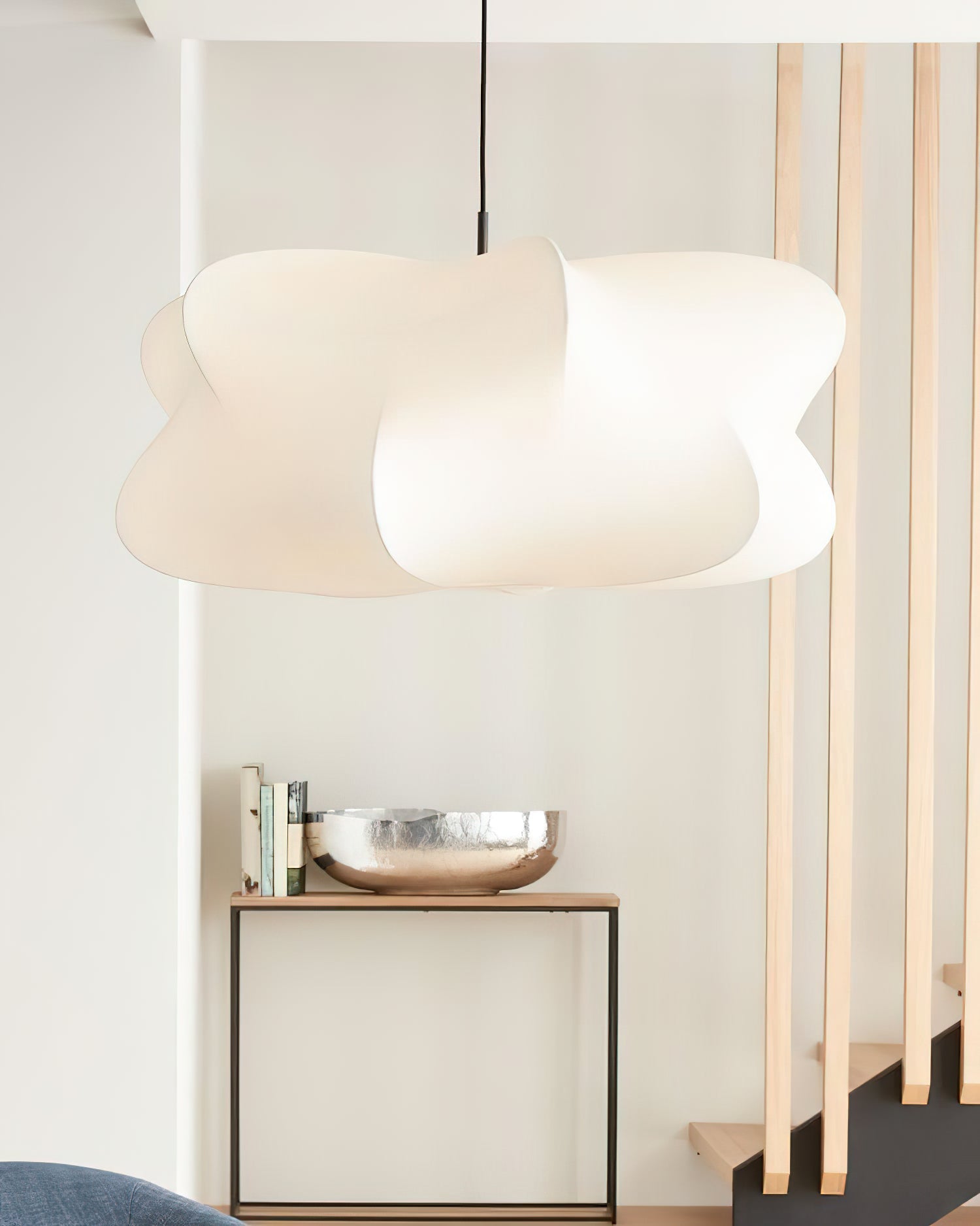 Pendant Light Silk 23.6 in 11 in E27 3-Light White Dining Living Room Modern Ceiling Lamp | Thomler