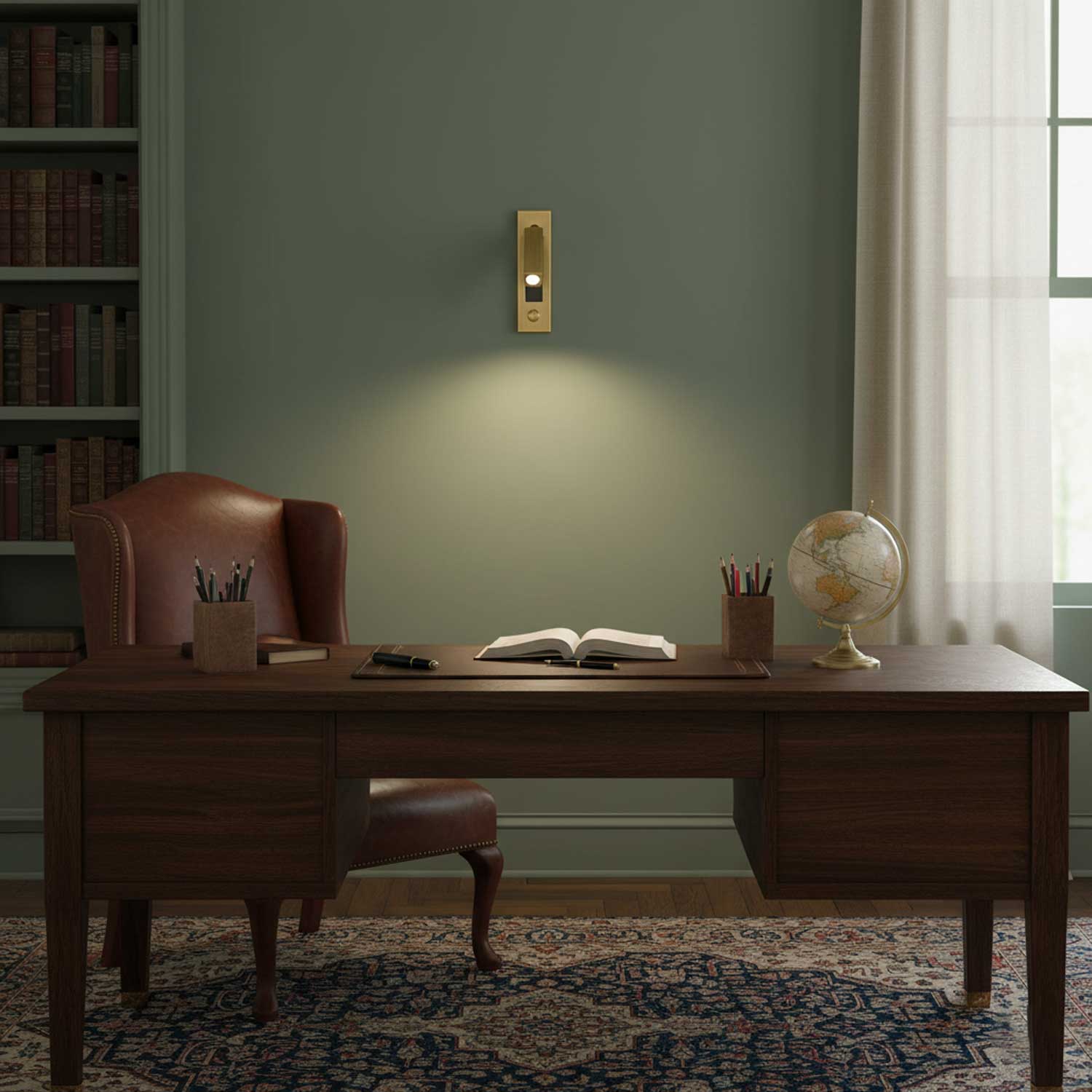 LED Wall Reading Light 6 in Aluminum Adjustable Bedroom Nightstand Lamp Warm White | Thomler
