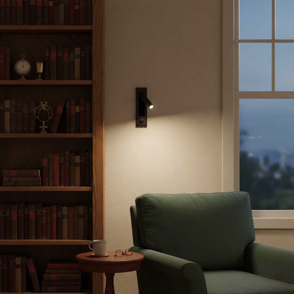 LED Wall Reading Light 6 in Aluminum Adjustable Bedroom Nightstand Lamp Warm White | Thomler
