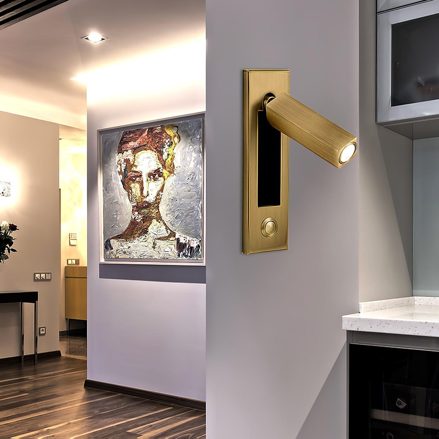 LED Wall Reading Light 6 in Aluminum Adjustable Bedroom Nightstand Lamp Warm White | Thomler