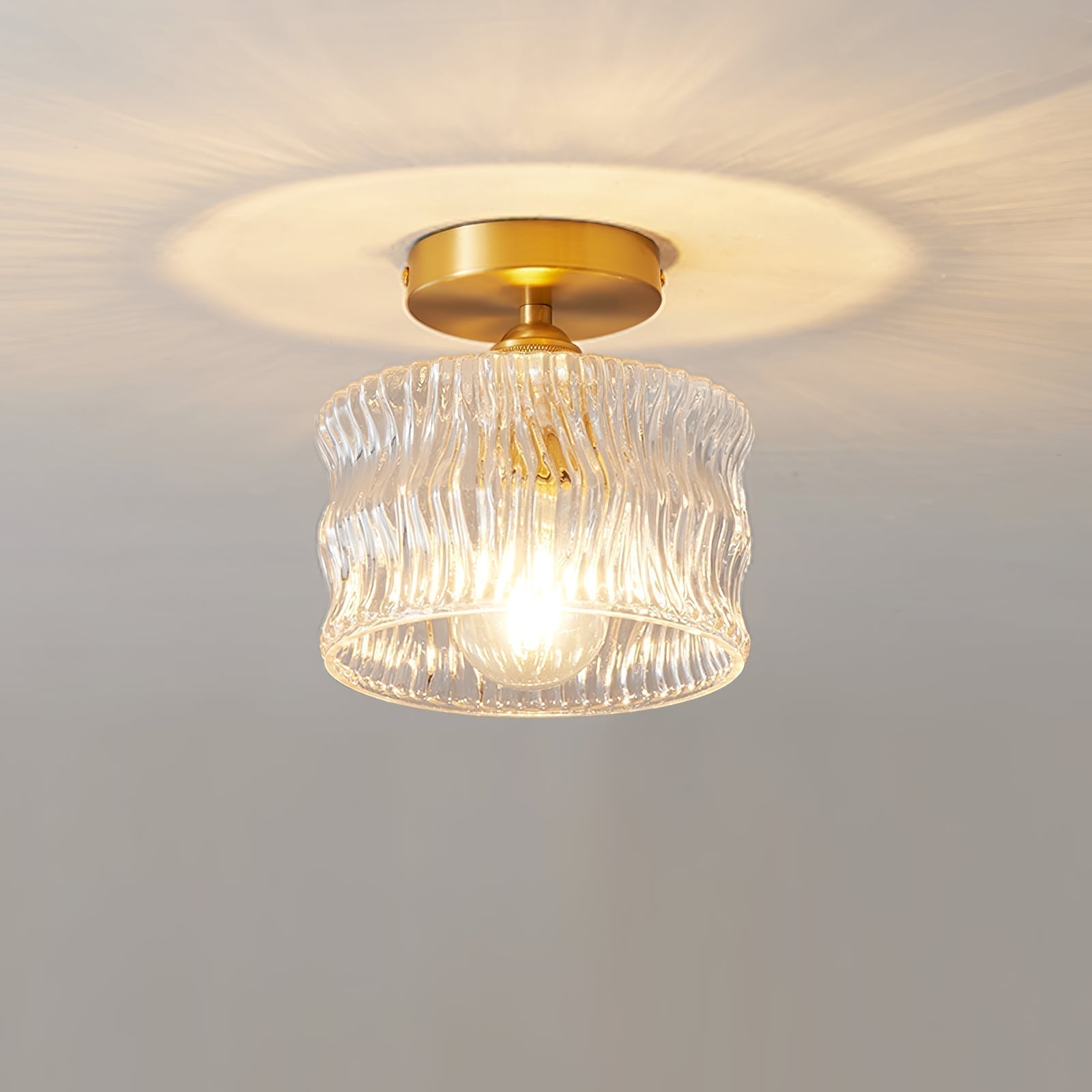 Ceiling Lamp Glass 25.0 cm Gold Indoor Hallway Bedroom Living Room Lighting Fixture Decorative Modern Ceiling Light | Thomler