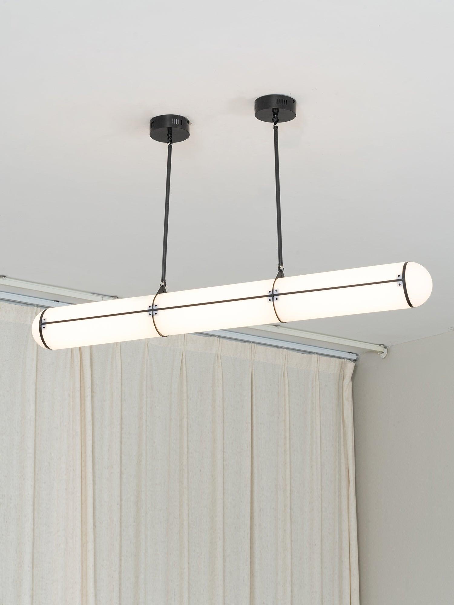 Metal LED Ceiling Light 59 in (150 cm) Adjustable Warm Neutral Cool Indoor Living Room Kitchen Dining Fixture | Thomler