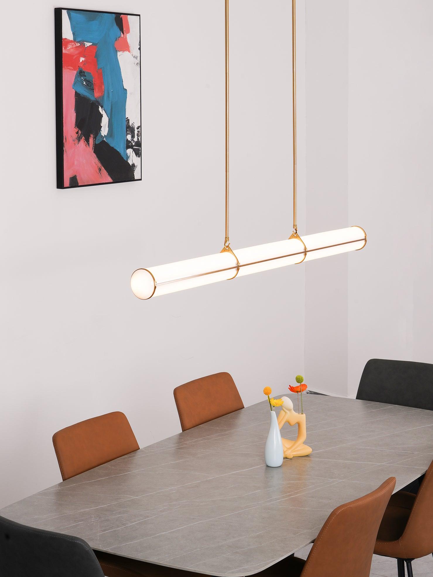 Metal LED Ceiling Light 59 in (150 cm) Adjustable Warm Neutral Cool Indoor Living Room Kitchen Dining Fixture | Thomler