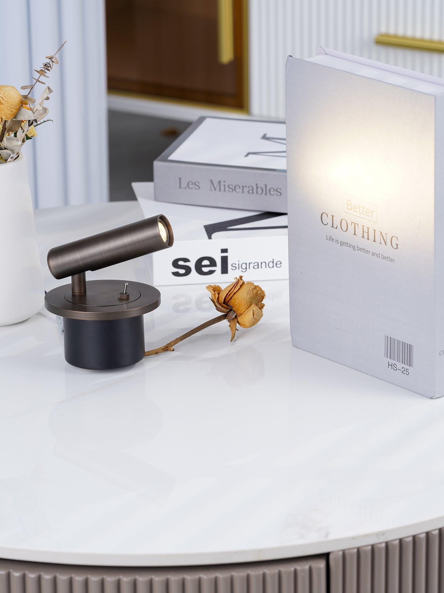 Rotating LED Reading Light for Bedroom Wall – Adjustable Bedside Sconce with Integrated LED – Modern Metal Task Light for Headboard | Thomler