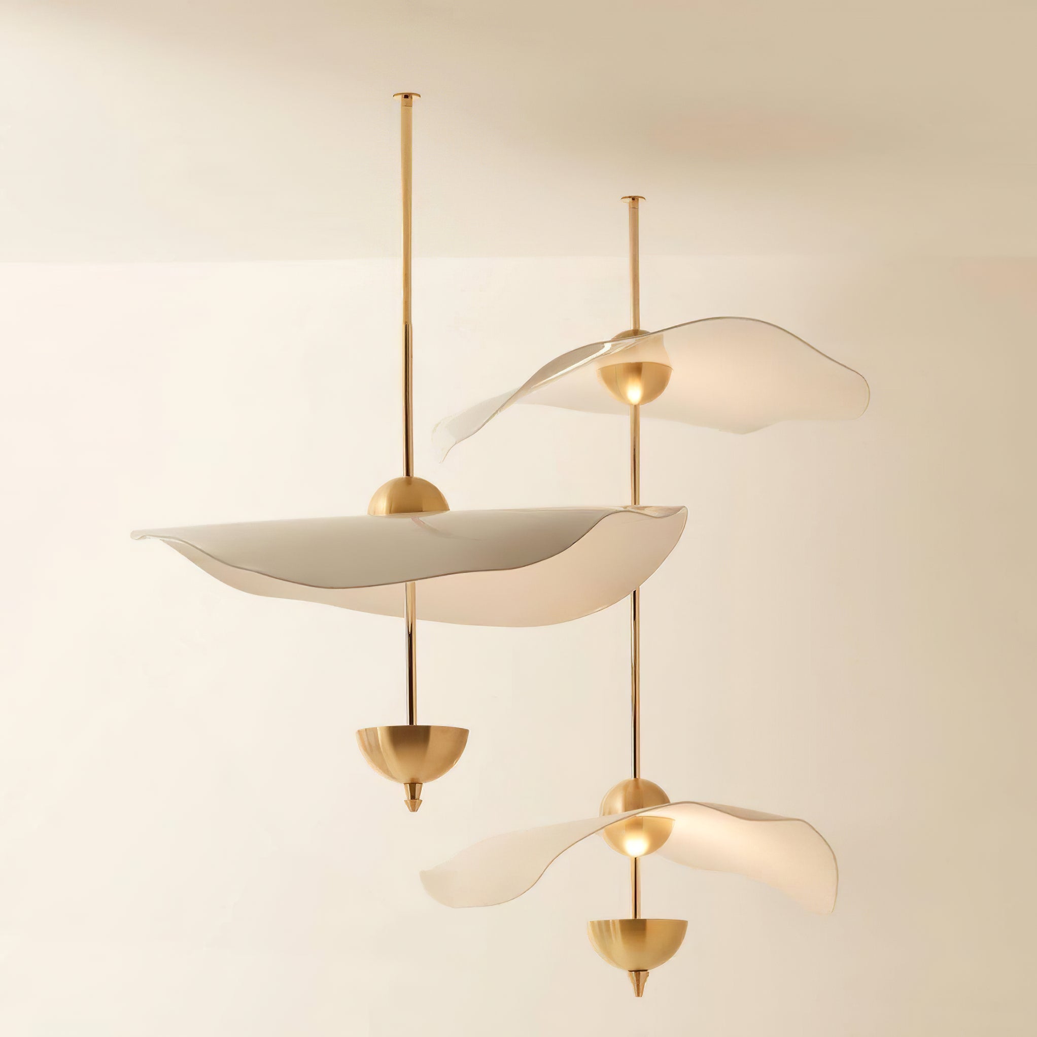 Ceiling Light Metal Acrylic 23.6 in x 27.5 in Gold Indoor Dining Room Living Room Modern Pendant Lamp | Thomler