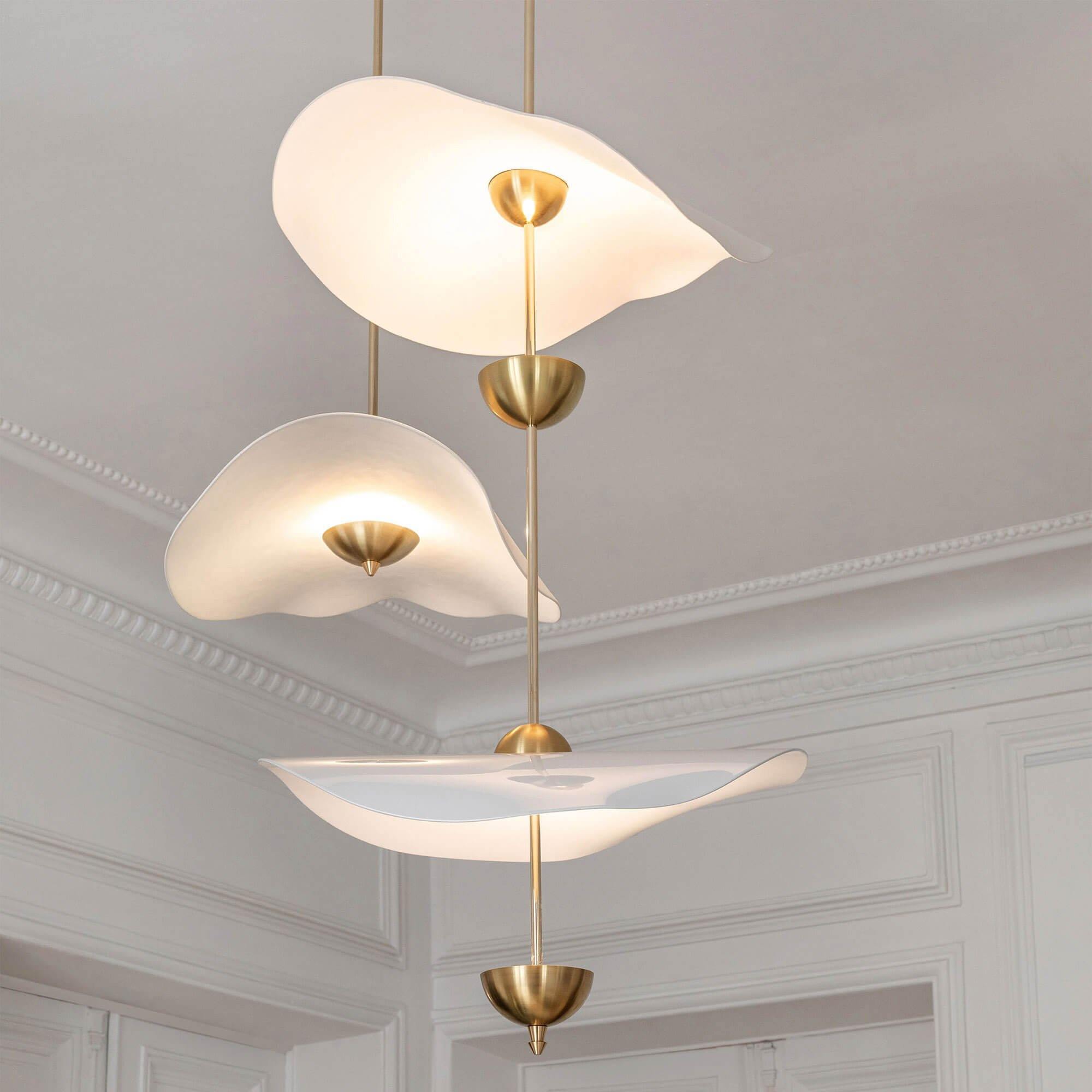 Ceiling Light Metal Acrylic 23.6 in x 27.5 in Gold Indoor Dining Room Living Room Modern Pendant Lamp | Thomler