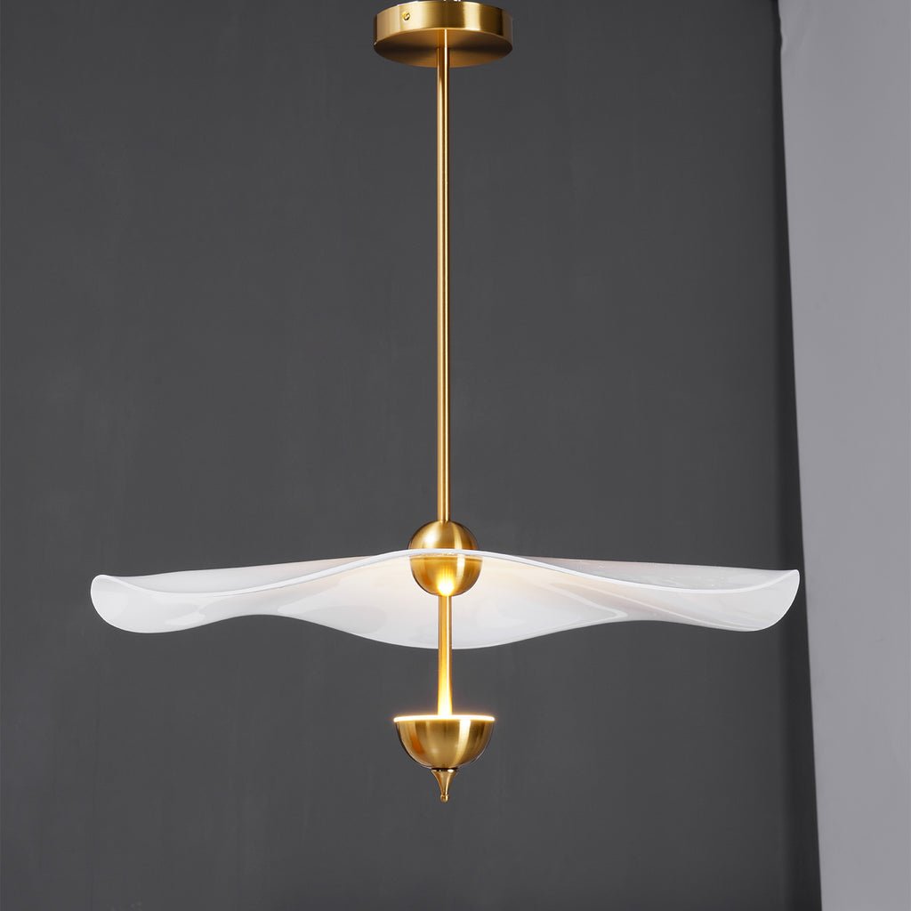 Ceiling Light Metal Acrylic 23.6 in x 27.5 in Gold Indoor Dining Room Living Room Modern Pendant Lamp | Thomler