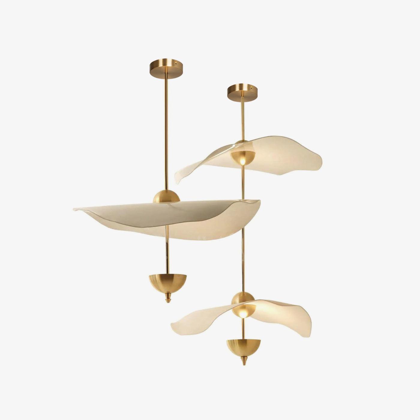 Ceiling Light Metal Acrylic 23.6 in x 27.5 in Gold Indoor Dining Room Living Room Modern Pendant Lamp | Thomler