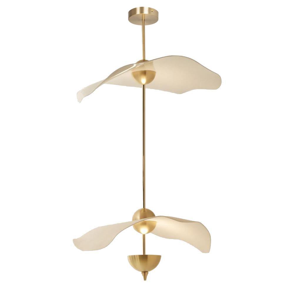 Ceiling Light Metal Acrylic 23.6 in x 27.5 in Gold Indoor Dining Room Living Room Modern Pendant Lamp | Thomler