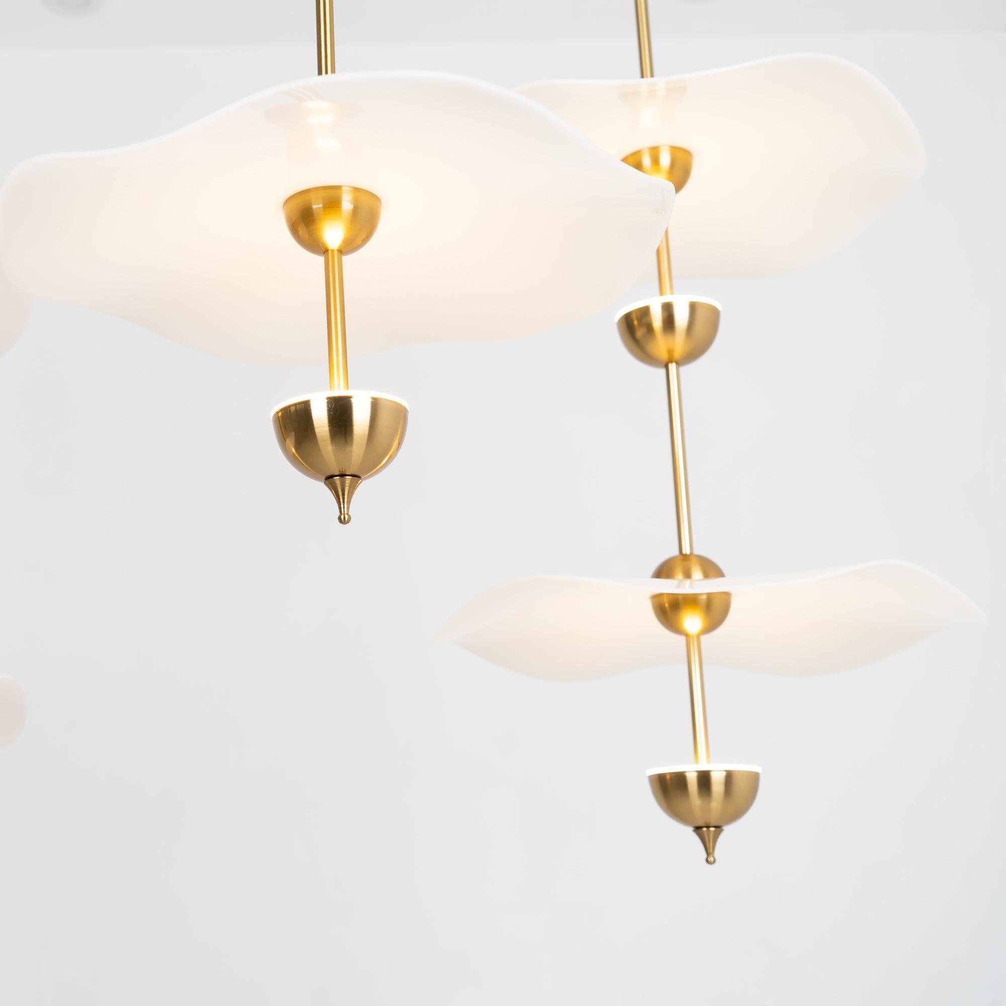 Ceiling Light Metal Acrylic 23.6 in x 27.5 in Gold Indoor Dining Room Living Room Modern Pendant Lamp | Thomler