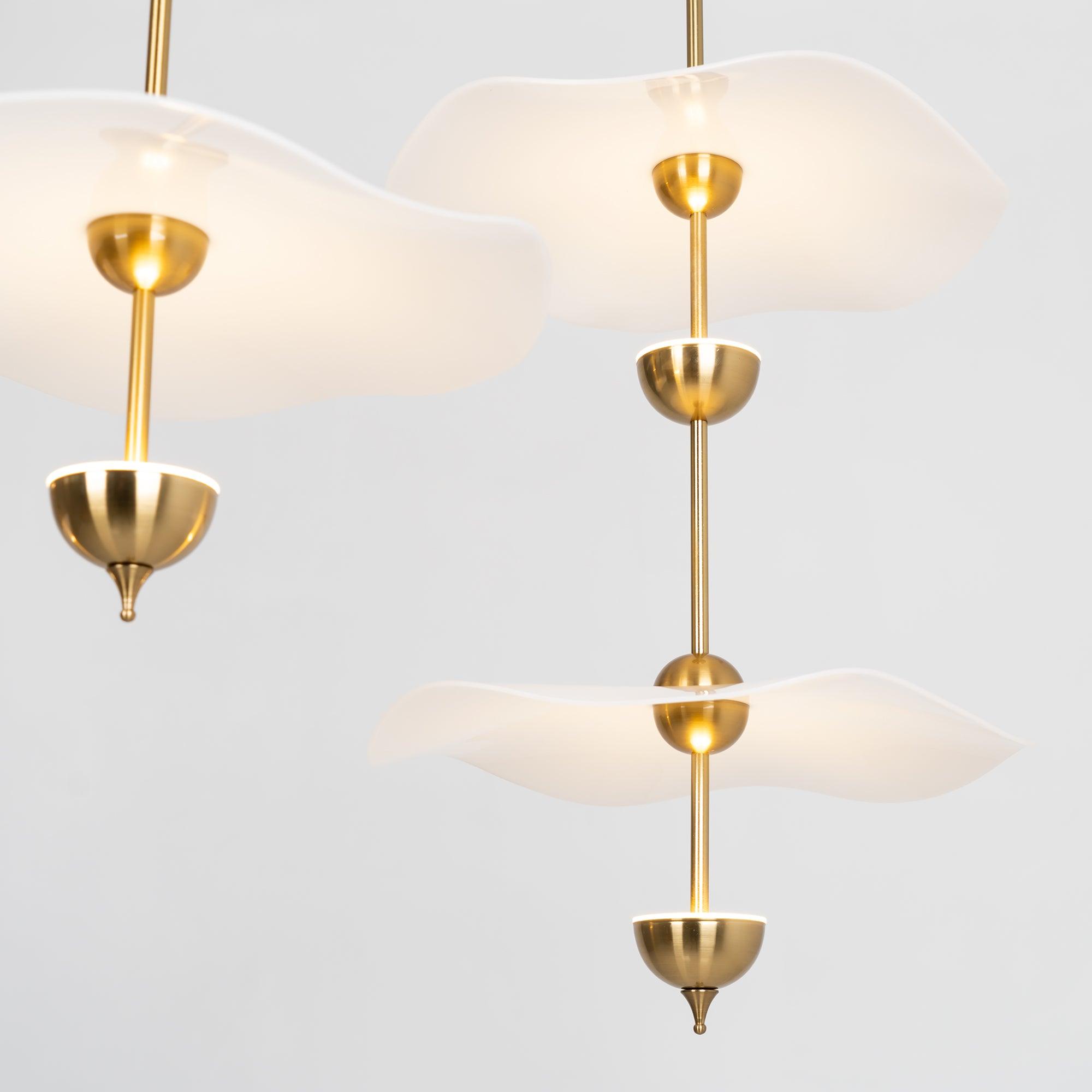 Ceiling Light Metal Acrylic 23.6 in x 27.5 in Gold Indoor Dining Room Living Room Modern Pendant Lamp | Thomler