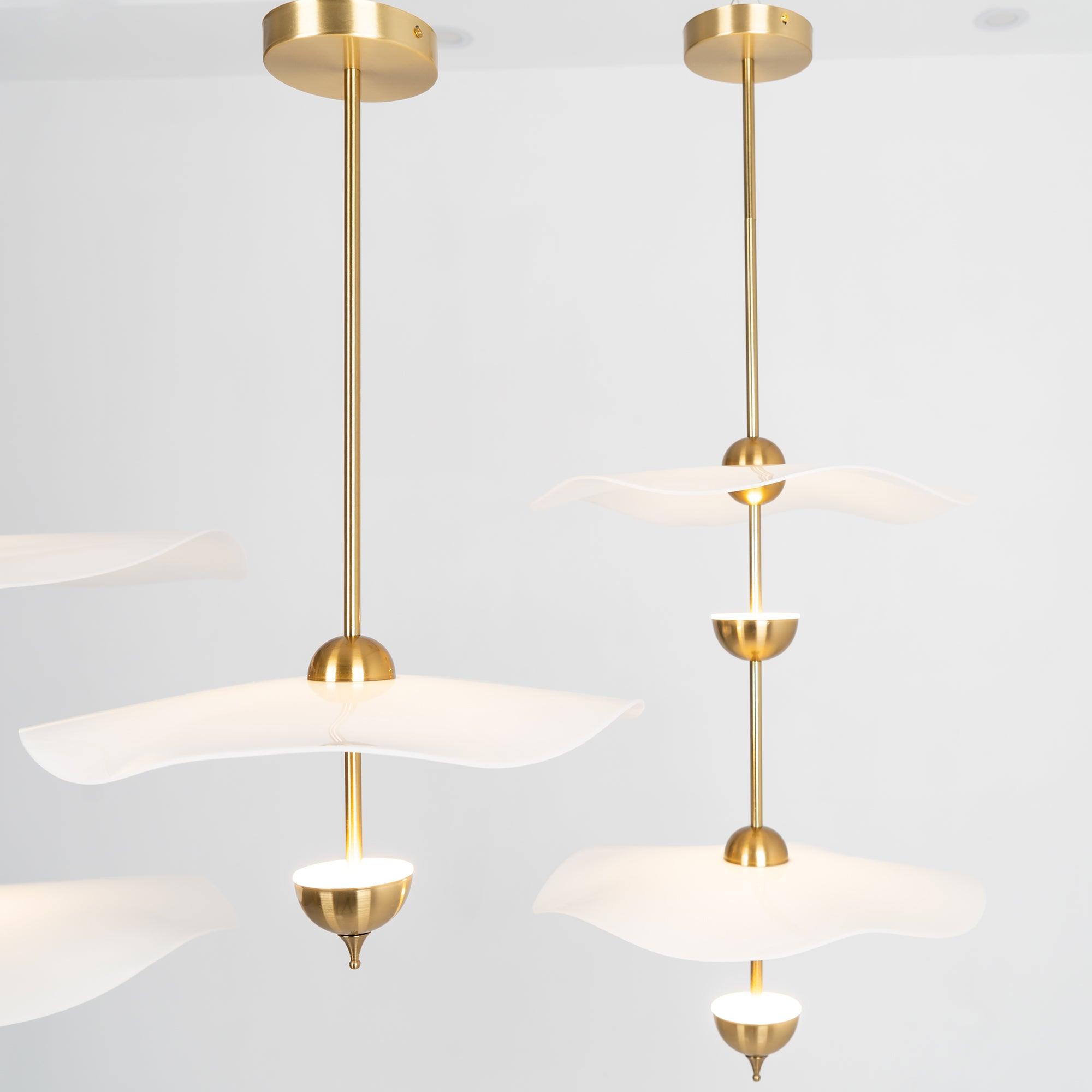 Ceiling Light Metal Acrylic 23.6 in x 27.5 in Gold Indoor Dining Room Living Room Modern Pendant Lamp | Thomler