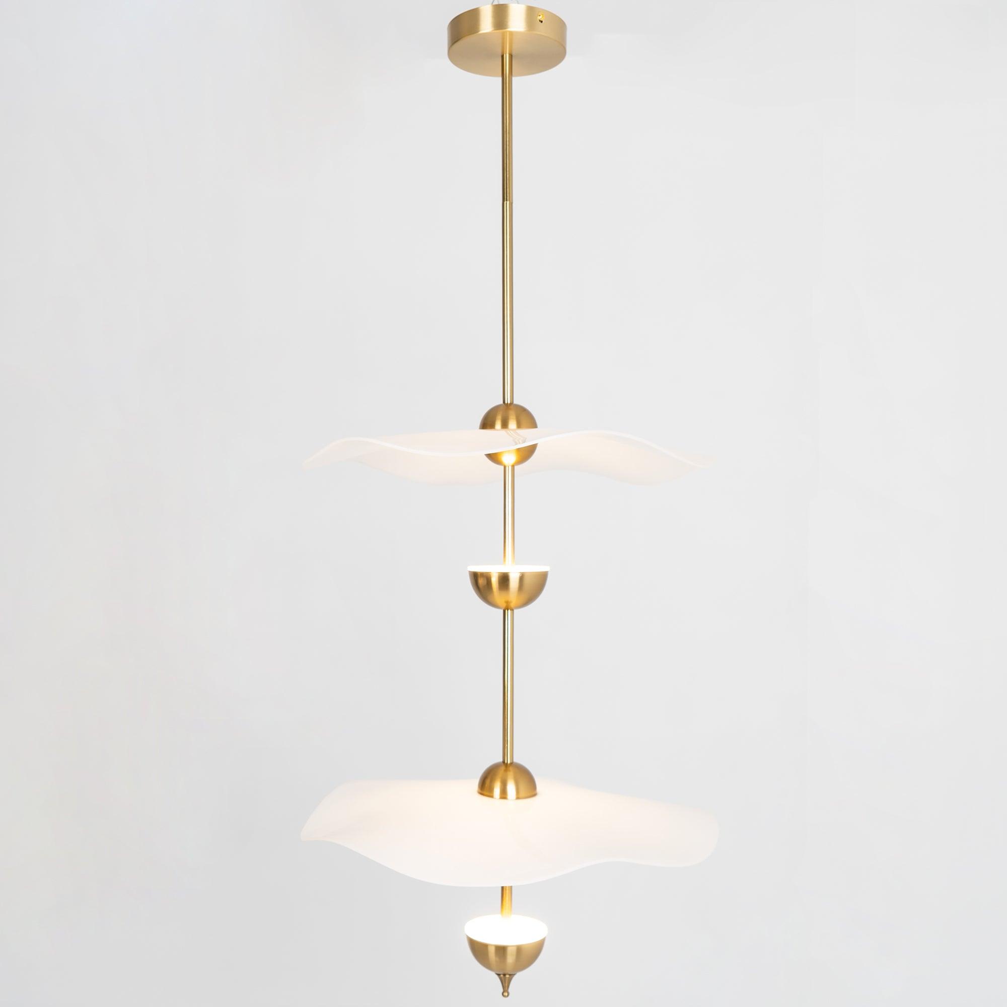 Ceiling Light Metal Acrylic 23.6 in x 27.5 in Gold Indoor Dining Room Living Room Modern Pendant Lamp | Thomler