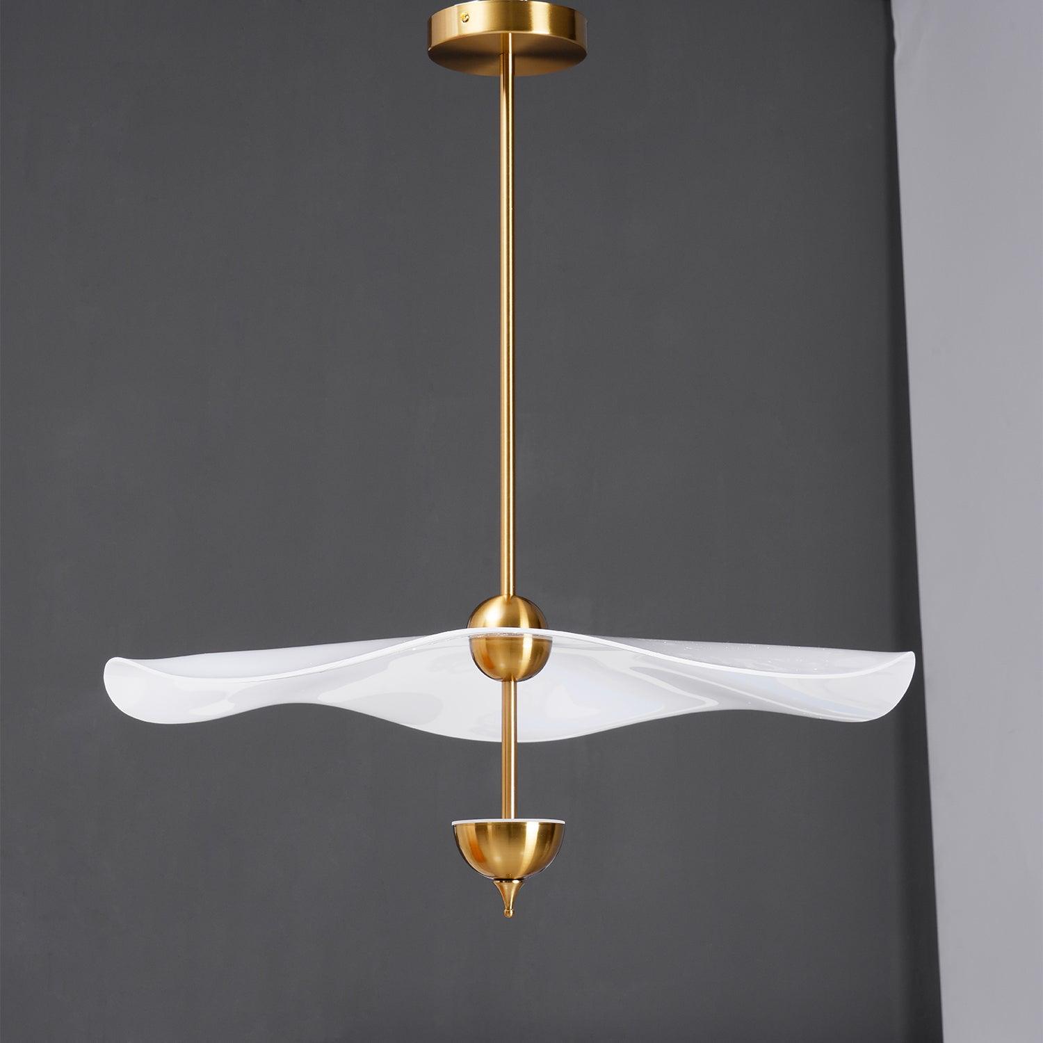 Ceiling Light Metal Acrylic 23.6 in x 27.5 in Gold Indoor Dining Room Living Room Modern Pendant Lamp | Thomler