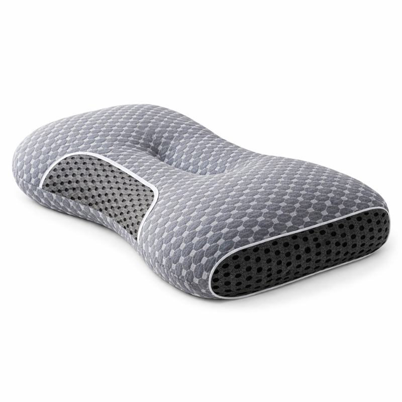 Contour Memory Foam Pillow for Neck Pain Relief – Ergonomic Sleep Support with Breathable Honeycomb Mesh for Side & Back Sleepers | Thomler