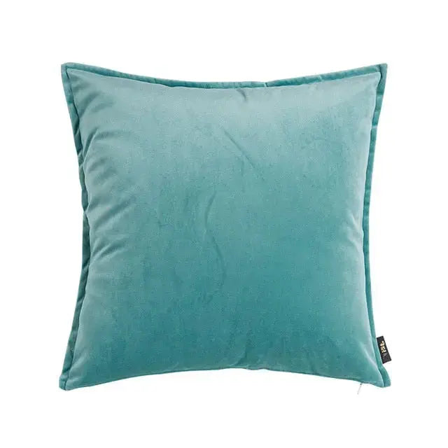 Cushion Cover Velvet 45.0 cm x 45.0 cm Beige Sofa Bedroom Decorative Throw Pillow Case Hidden Zip | Thomler