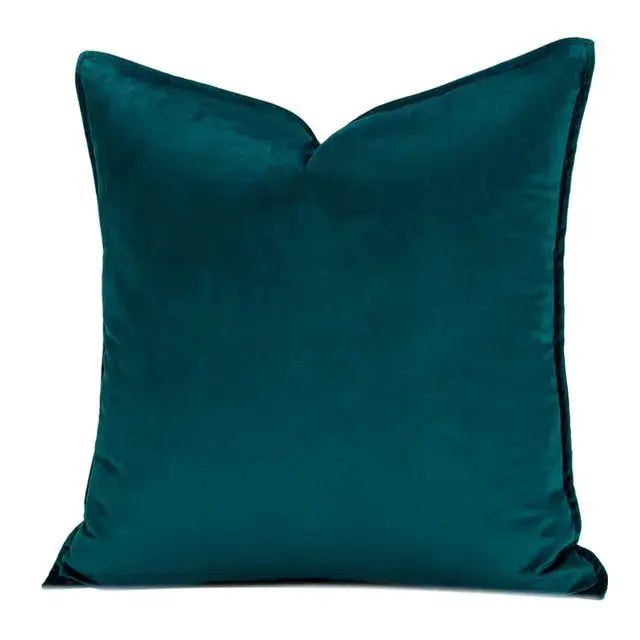 Cushion Cover Velvet 45.0 cm x 45.0 cm Beige Sofa Bedroom Decorative Throw Pillow Case Hidden Zip | Thomler