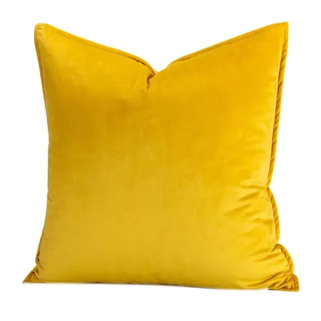 Cushion Cover Velvet 45.0 cm x 45.0 cm Beige Sofa Bedroom Decorative Throw Pillow Case Hidden Zip | Thomler
