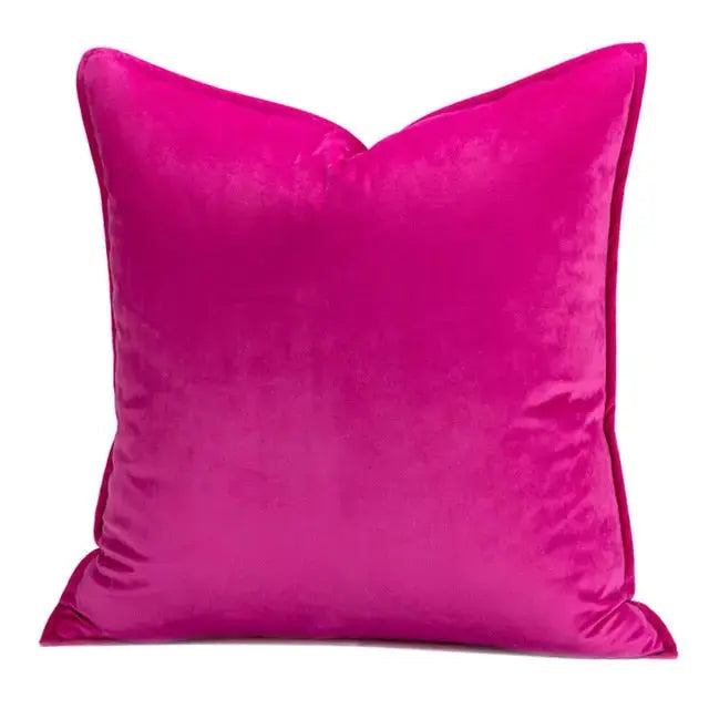 Cushion Cover Velvet 45.0 cm x 45.0 cm Beige Sofa Bedroom Decorative Throw Pillow Case Hidden Zip | Thomler