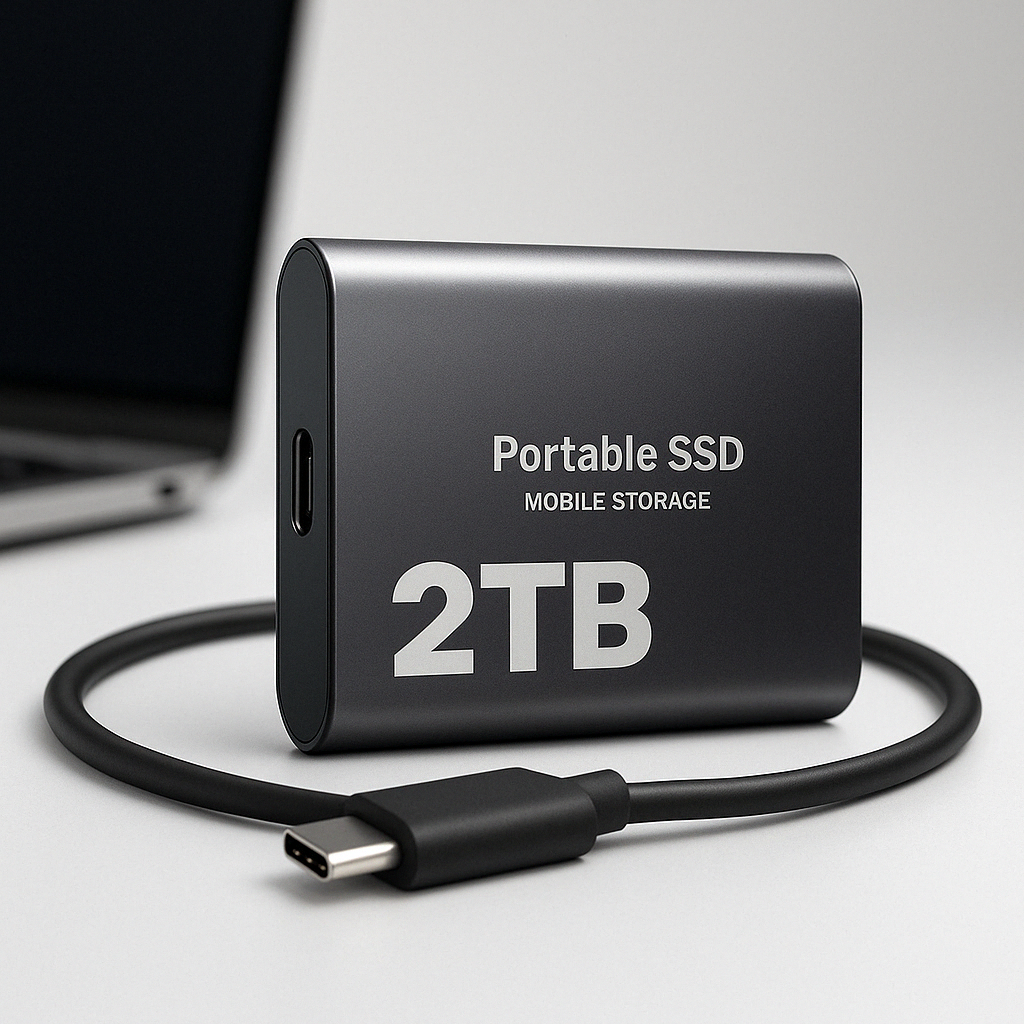 Portable SSD External Hard Drive 2TB USB-C High-Speed Storage for PC Mac Linux Laptop Desktop Computer Backup | Thomler