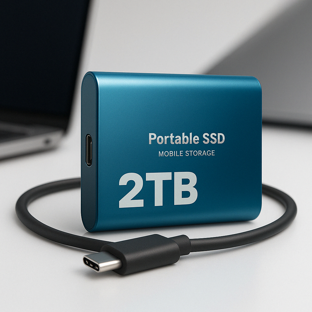 Portable SSD External Hard Drive 2TB USB-C High-Speed Storage for PC Mac Linux Laptop Desktop Computer Backup | Thomler