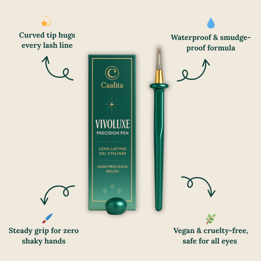 Precision Tip Eyeliner Pen with Smudge-Proof Waterproof Formula for Winged Liner and Everyday Eye Looks | Vegan Cruelty-Free Makeup Liner | Thomler