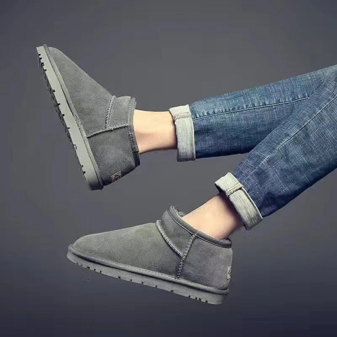Women's Ankle Boots with Genuine Sheepskin Lining – Suede Leather Winter Footwear for Cold Weather | Thomler