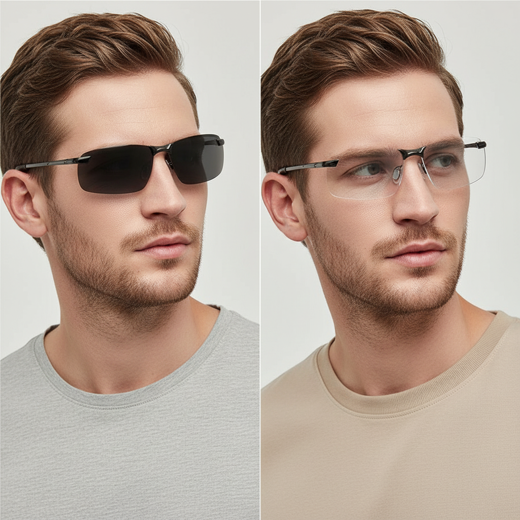 Light-Adaptive Driving Glasses with Polarized UV400 Lenses for Men & Women | Day-to-Night Transition Eyewear for Outdoor Sports, Fishing & R | Thomler
