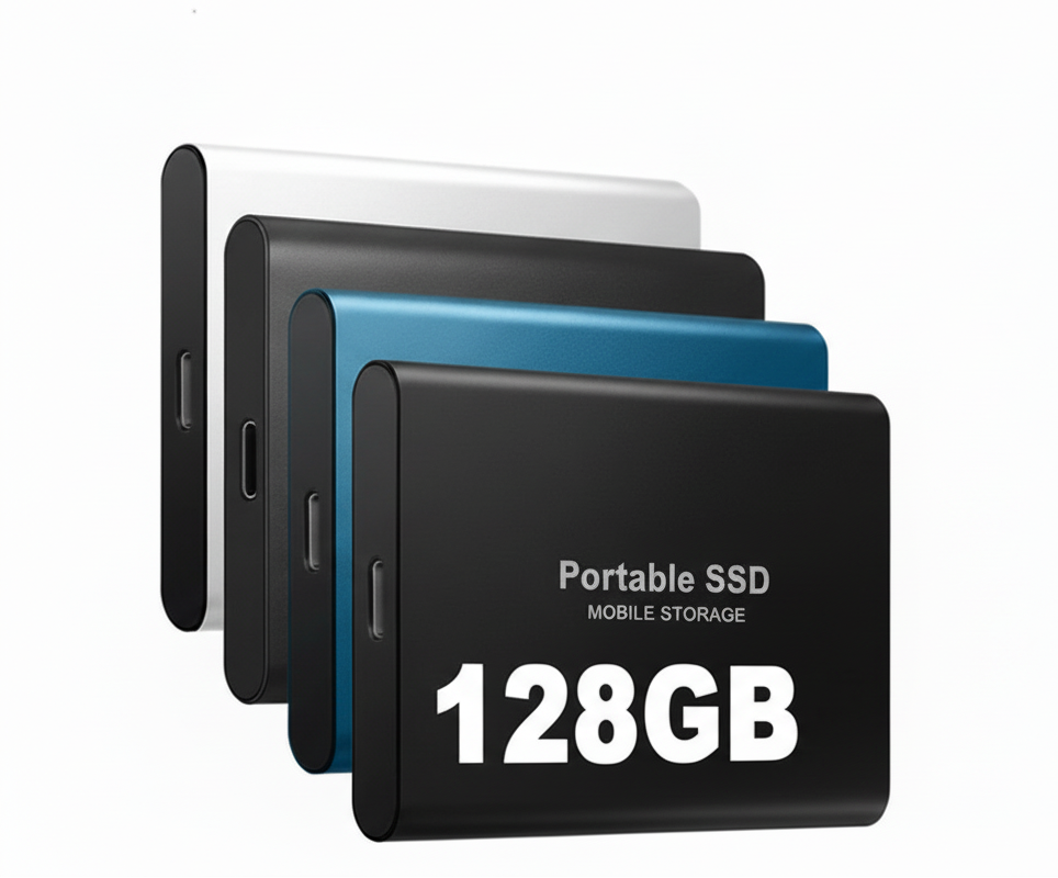 128GB Portable Solid State Drive USB-C High-Speed External Storage Aluminum Shockproof for PC Mac Android Gaming Consoles 4K Video Backup | Thomler